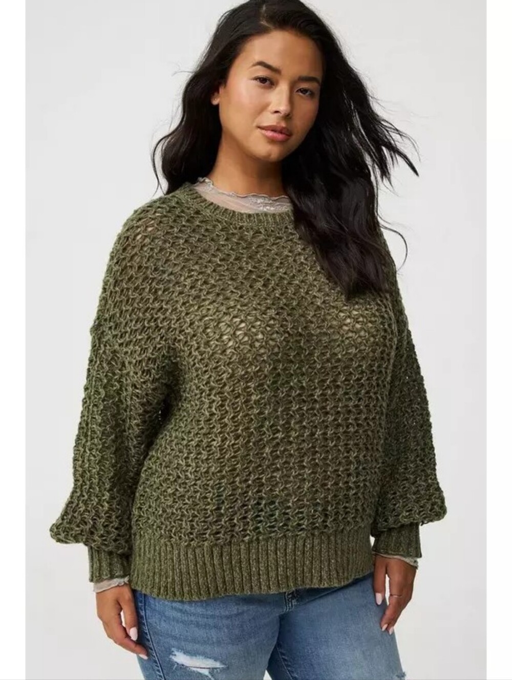 Torrid Pointelle Pullover Sweater Size 1 Xl - Picture 2 of 2